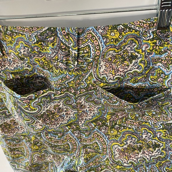 Ann Taylor Paisley Straight Leg Crop Pants 12 - Picture 4 of 6
